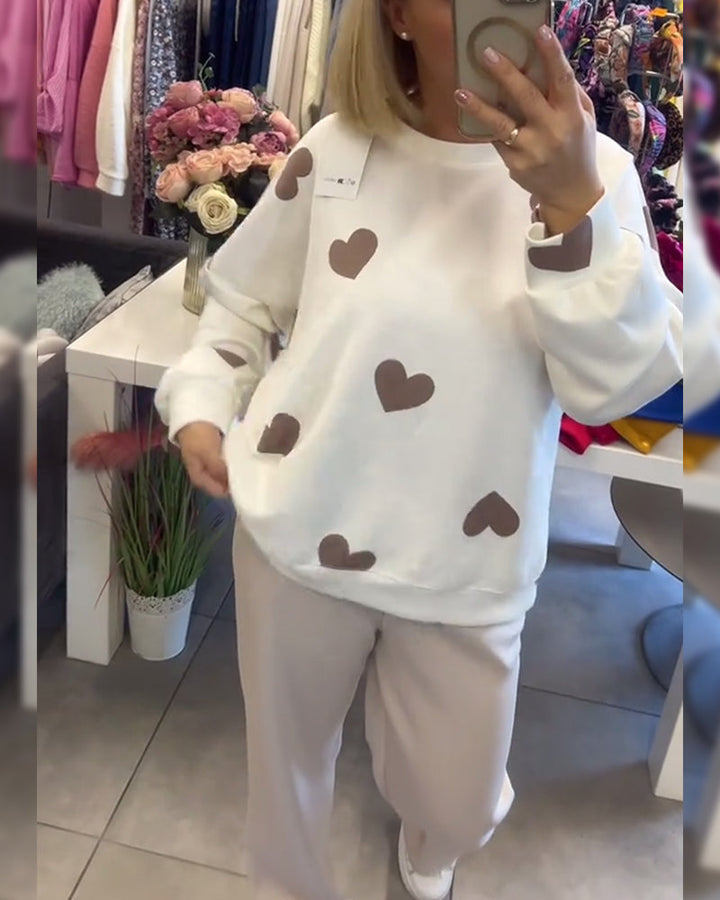 Mila™ | Kuscheliger Pullover mit Herz-Print