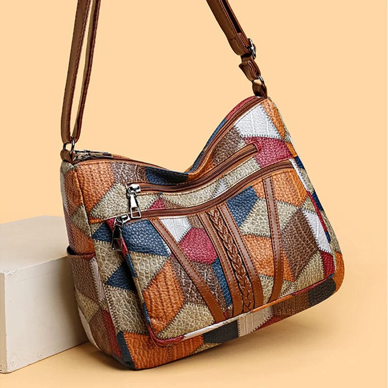 Marlene™ | Patchwork Schultertasche mit Charakter