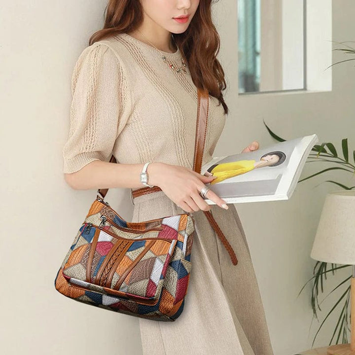 Marlene™ | Patchwork Schultertasche mit Charakter