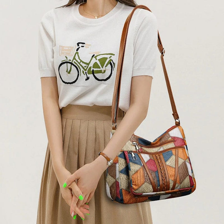 Marlene™ | Patchwork Schultertasche mit Charakter