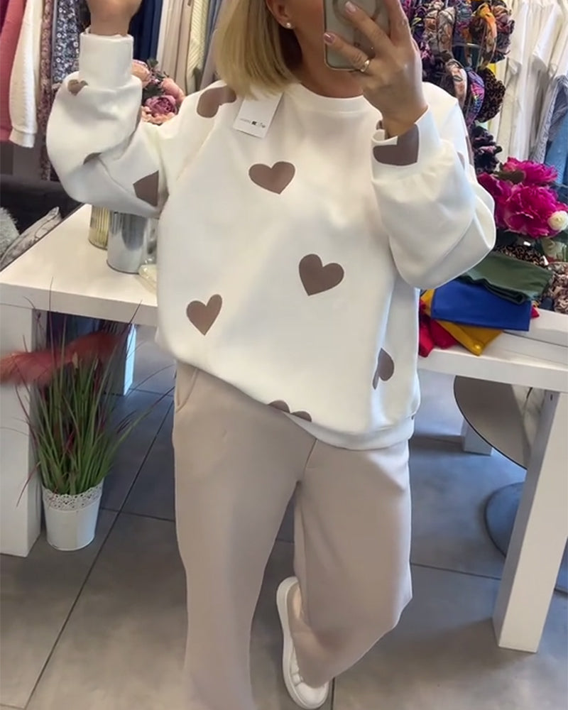 Mila™ | Kuscheliger Pullover mit Herz-Print