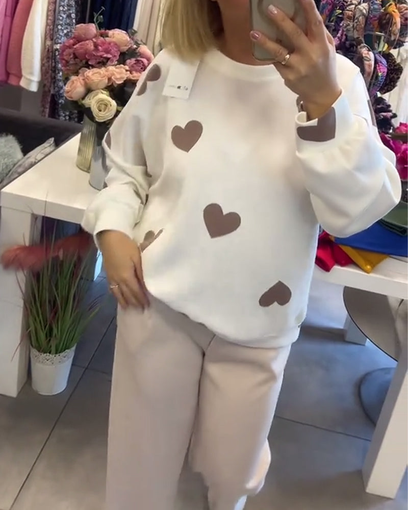 Mila™ | Kuscheliger Pullover mit Herz-Print