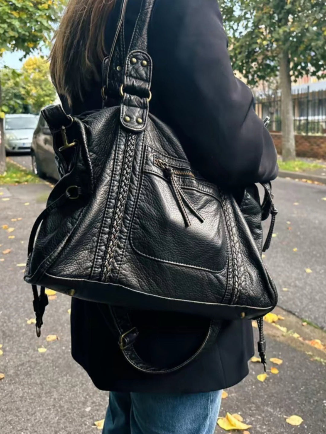 Arabell™ | Schwarze Damen Schultertasche